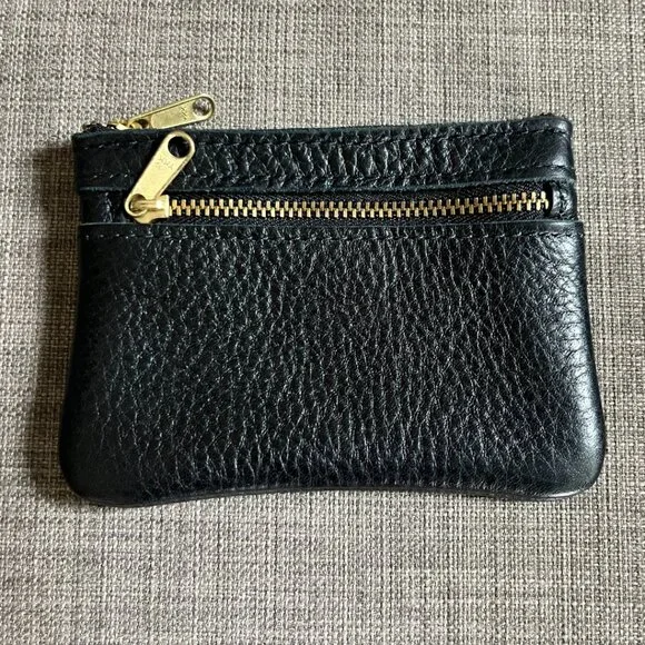 Portland Leather double zip wallet - pebbled black - Picture 1 of 4
